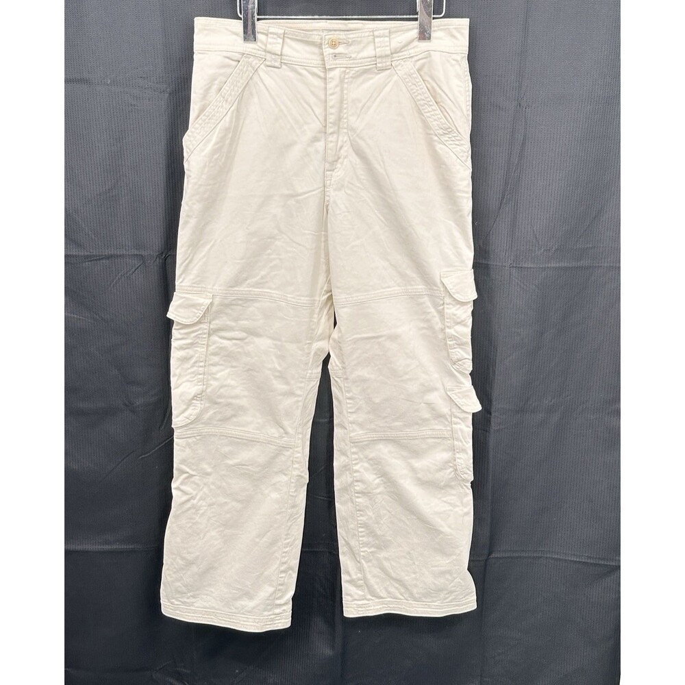 Abercrombie & Fitch Cream ‎ Cargo Pants Women's 30/10 beige   wide streight leg